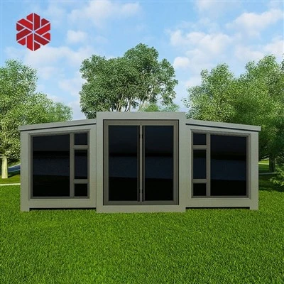 Container đúc sẵn di động 40ft Nhà có thể mở rộng Nhà an ninh 2 phòng ngủ Nhà lắp ghép bằng thép nhẹ Nhà ở di động